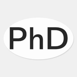 Auto ticker PhD graad Ovale Sticker