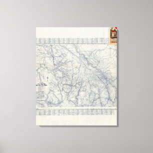 Auto Trails Map 2 van Rand McNally Officiële 1925 Canvas Afdruk