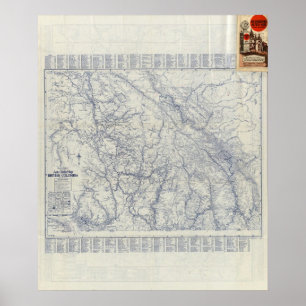 Auto Trails Map 2 van Rand McNally Officiële 1925 Poster
