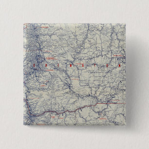 Auto Trails Map bij Rand McNally Officieel 1925 Vierkante Button 5,1 Cm