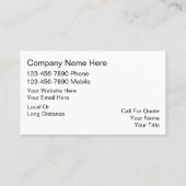 Auto Transport Visitekaartjes (Achterkant)