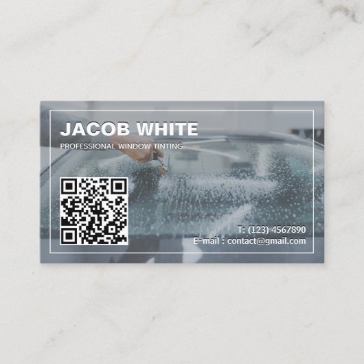 Auto Venster Tinting Custom QR Visitekaartje (Voorkant)