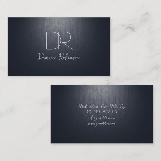 Auto Verzekering Donkerblauw Custom Monogram Visitekaartje (Voorkant / Achterkant)