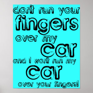 Auto Vingers Grappige Poster Bord