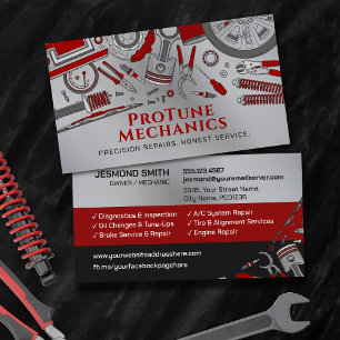 Auto Voertuig Reparatie - Automonteur Visitekaartje