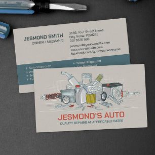 Auto Voertuigreparatie - Mechanic Visitekaartje