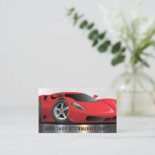 Auto voiture sport rouge | Carte de visite de déco (Debout devant)