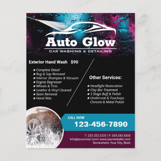 Auto was Automatisch informeren Moderne reiniging Flyer (Voorkant)