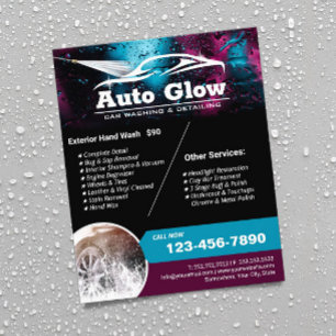 Auto was Automatisch informeren Moderne reiniging Flyer