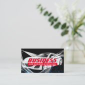 Auto was en auto met details, zwarte auto visitekaartje (Staand voorkant)