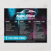 Auto Wassen Auto Detailing Prijs Pakket Flyer (Voorkant)
