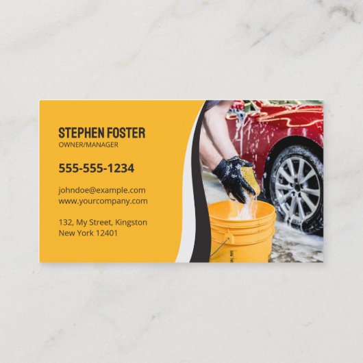 Auto Wassen Auto Detailing Schoonmaken Automotive Visitekaartje (Achterkant)