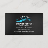 Auto Wassen & Auto detaillering Water Drop Zwart B Visitekaartje (Achterkant)