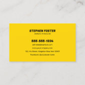 Auto Wassen Mobiel Detailing Water Drop Zwart Geel Visitekaartje (Achterkant)