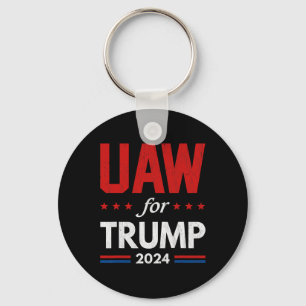 Auto-werknemers voor Trump 2024 Amerikaanse vlag T Sleutelhanger