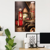 Auto - White Flash Benzoline Poster (Thuiskantoor)