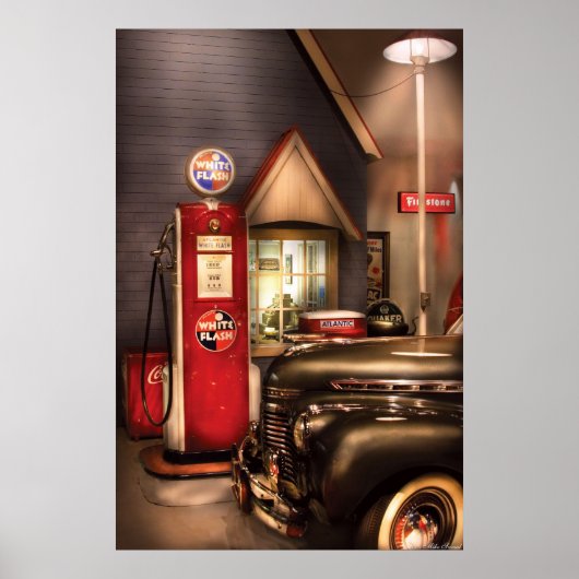 Auto - White Flash Benzoline Poster (Voorkant)