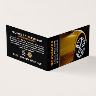 Auto wiel, Auto monteur & reparaties, gedetailleer Visitekaartjes