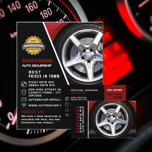 Auto Wiel Ontwerp, Auto Dealership Adverteren Flyer