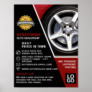 Auto Wiel Ontwerp, Auto Dealership Adverteren Poster