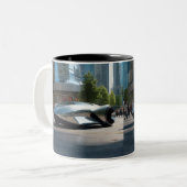 Auto Wow! Toekomstige auto Tweekleurige Koffiemok (Voorkant links)