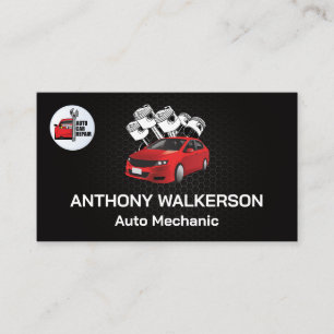 Auto Zuigers   Auto Reparatie Logo Visitekaartje