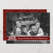 Auto zwart-wit Prettige feestdagen stijlvolle stru Feestdagenkaart (Voorkant / Achterkant)