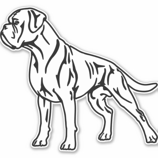 Autoaufkleber Boxer stehend Sticker (Voorkant)