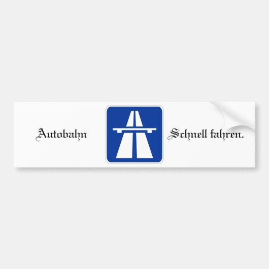 Autobahn Bumpersticker (Voorkant)