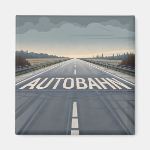 Autobahn Oneindig Weg Perspectief Kunst Magneet