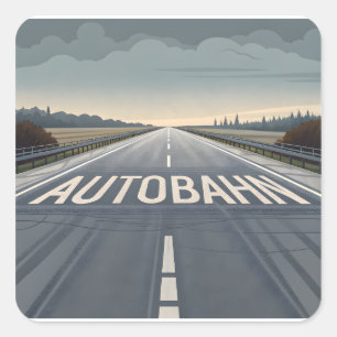 Autobahn Oneindig weg perspectief kunst Vierkante Sticker