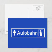 Autobahn, verkeersborden, Duitsland Briefkaart (Voorkant / Achterkant)