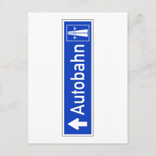 Autobahn, verkeersborden, Duitsland Briefkaart