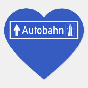 Autobahn, verkeersborden, Duitsland Hart Sticker