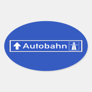 Autobahn, verkeersborden, Duitsland Ovale Sticker