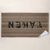 Autobanden Tracks op Sandy Beach Custom Text Strandlaken (Voorkant)