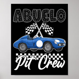 Autobirthdayparty racende familie opa pit poster