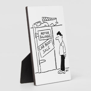 Autobrekers Scrapyard Car Boot Sale. grappig Fotoplaat