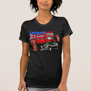 autobus de Londres et icônes rouges de T-shirt de