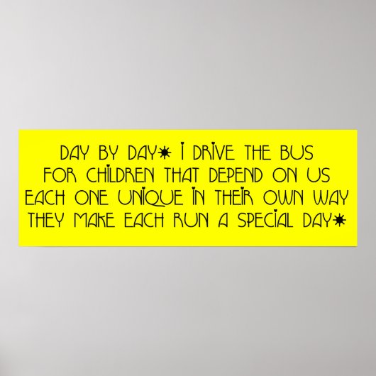 Autobus-driver dag per dag poster (Voorkant)