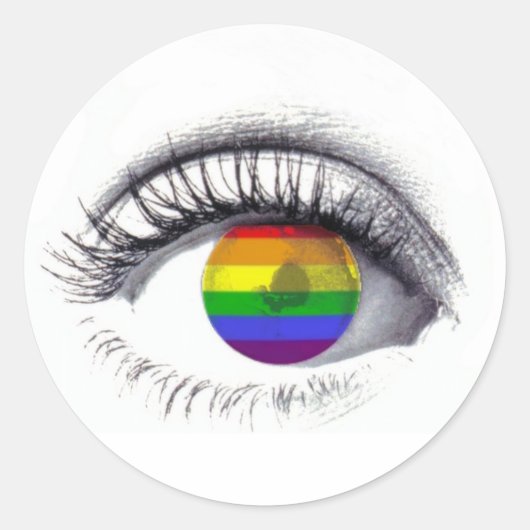 Autocolante Rainbow Eye Ronde Sticker (Voorkant)