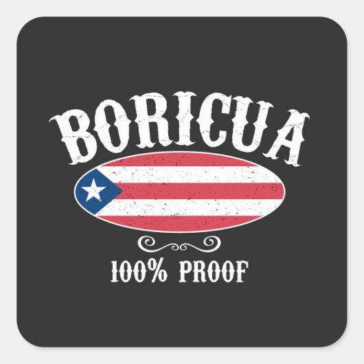 Autocollant 100% Boricua Porto Rico (Devant)