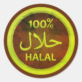Autocollant 100% halal rustique (Devant)