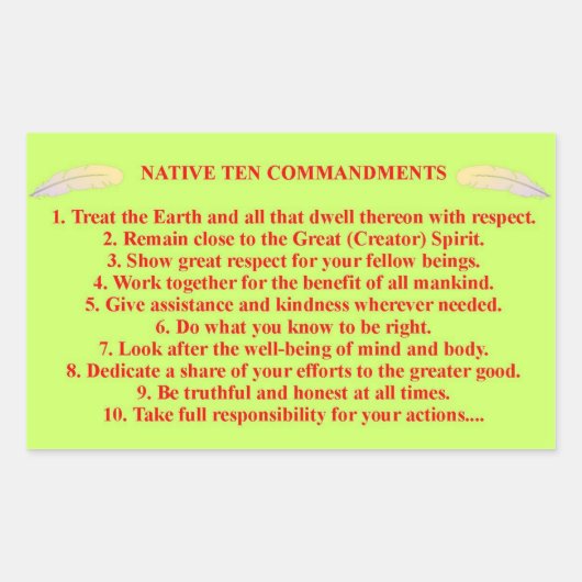 Autocollant 10 commandements natif (Devant)