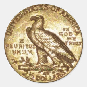 Autocollant 1912 2 1/2 Dollar Gold Eagle