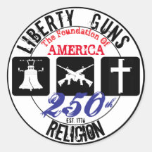 Autocollant 250e Liberté Armes Religion