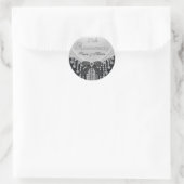 Autocollant 25e anniversaire Diamond Bow & Damask (Sac)