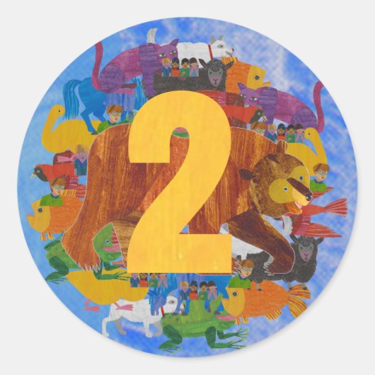 Autocollant 2e anniversaire de Brown Bear (Devant)
