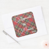 Autocollant 3-en monogramme carreau et affirmation (Enveloppe)