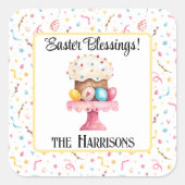 Autocollant 3 pouces, nom | Bénédictions de Pâques (Devant)
